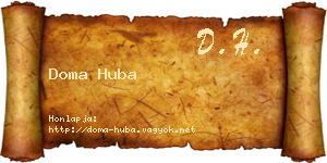 Doma Huba névjegykártya